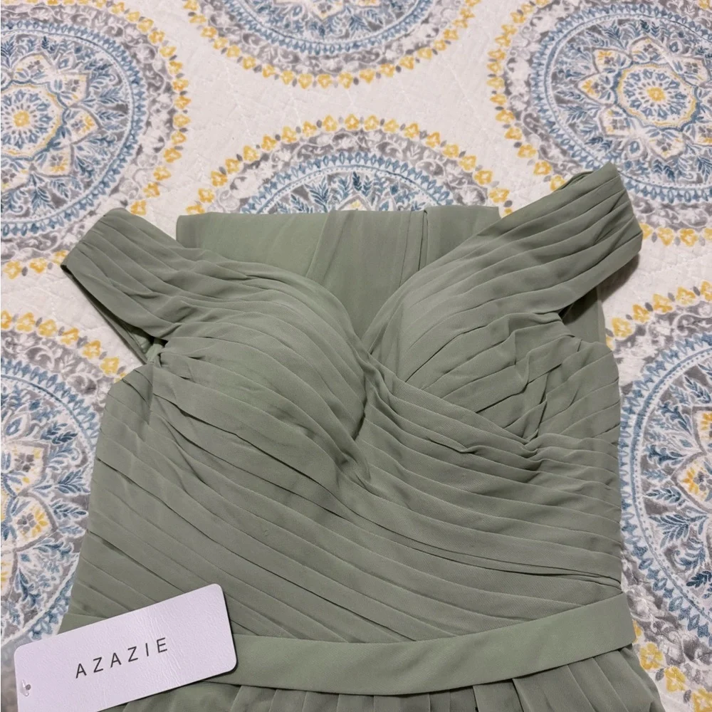 Azazie Green Sweetheart Maxi Gown for Wedding Guest - Picture 3 of 4